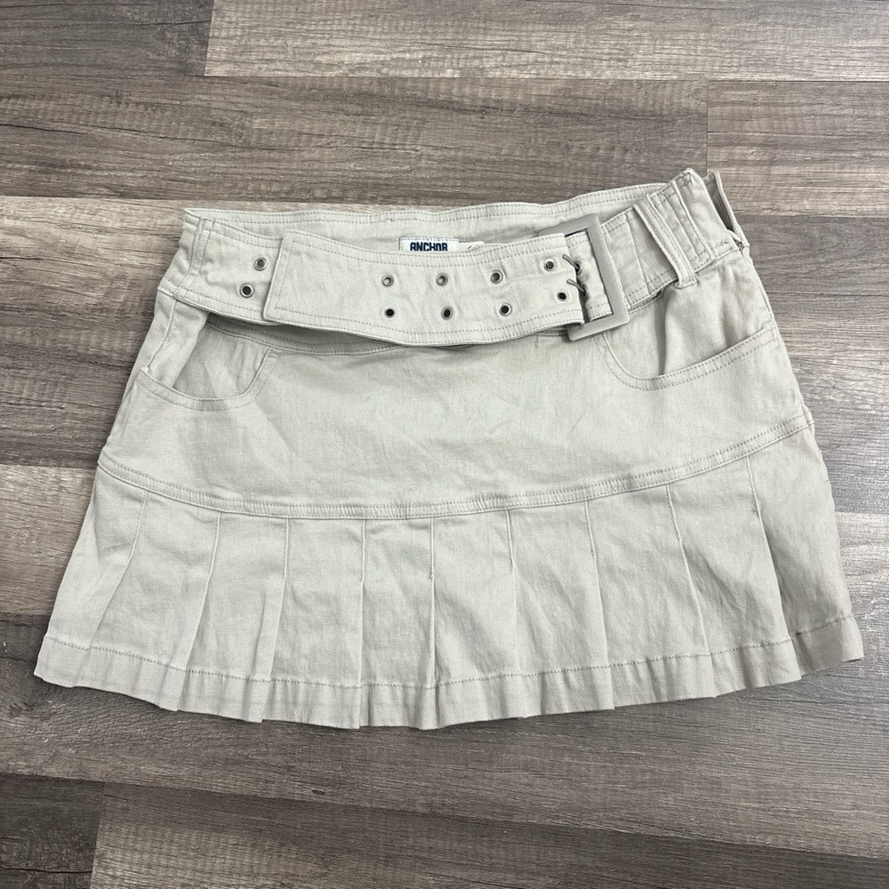Vintage anchor blue belted skirt